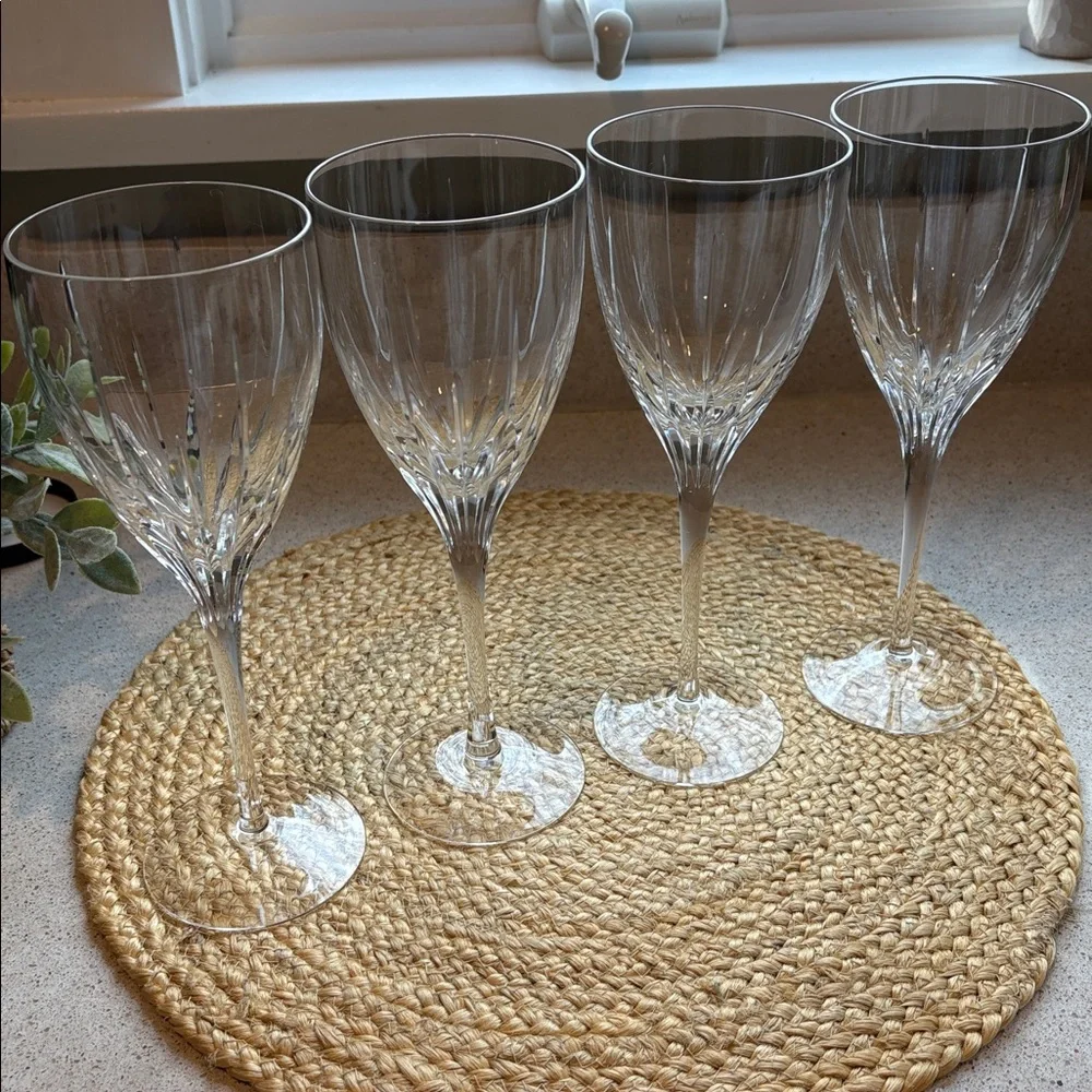 (4) Lenox Water Goblet / Wine Glass - Starfire